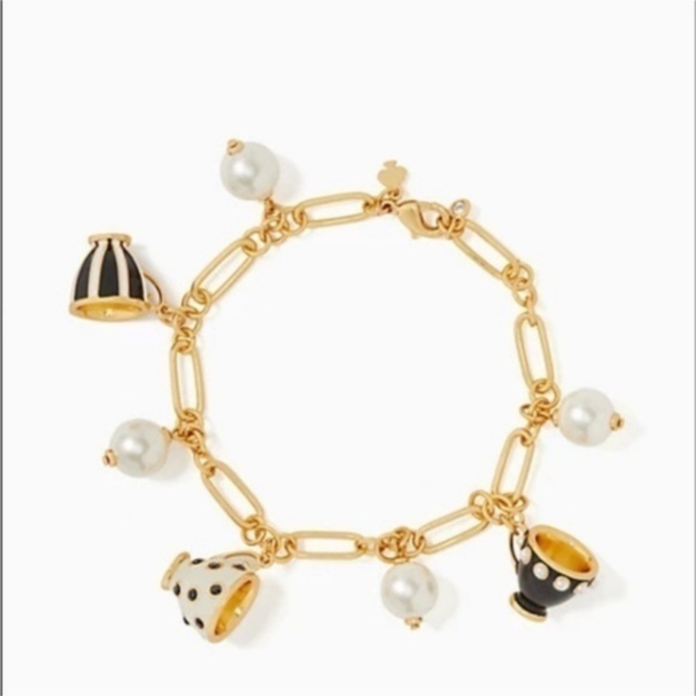 Kate Spade alice in wonderland teacup charm bracelet